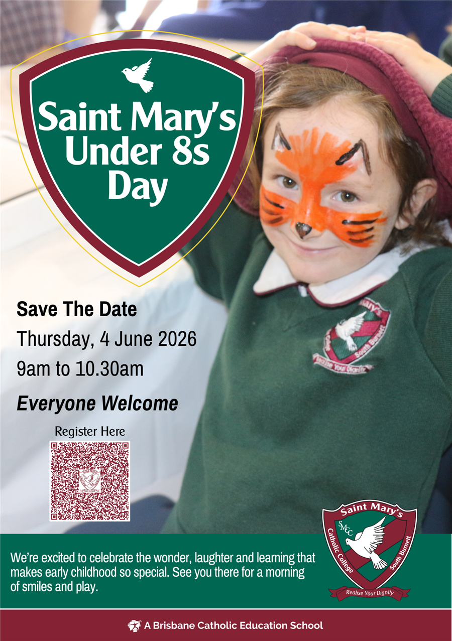 Poster of a student with her face painted like a lion inviting community members to our Under 8s Day