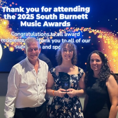 Lily Heiner being presented the South Burnett Musician Award
